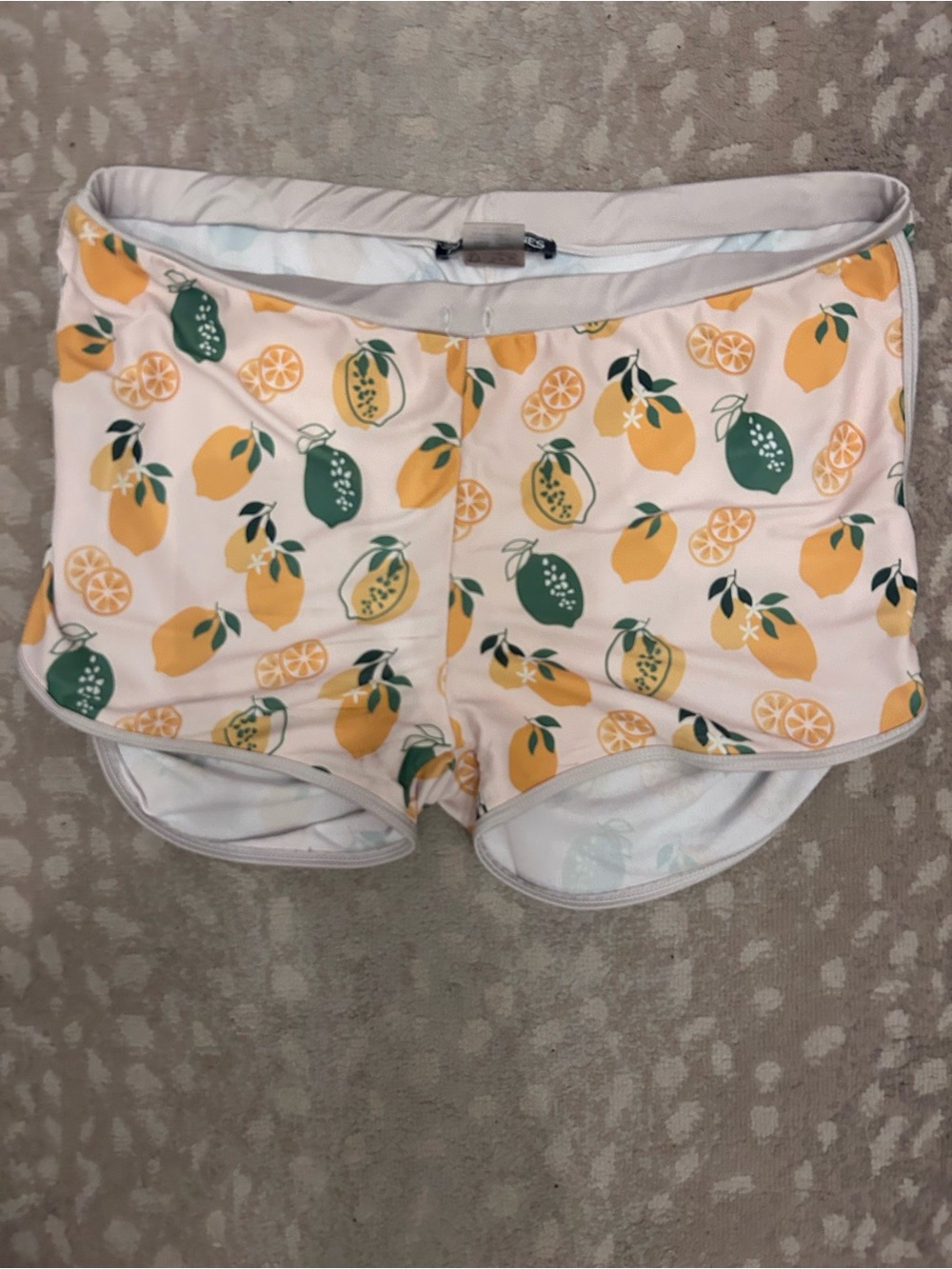 Men's Lemon Print Swim Trunks - Yellow & Green